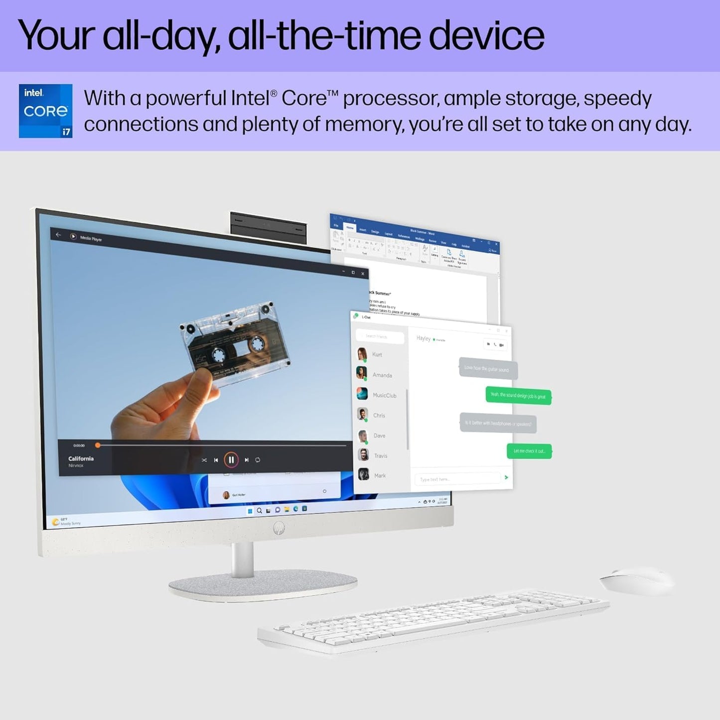 HP 27-cr0082 27" All-in-One Desktop i7 32GB 1TB SSD