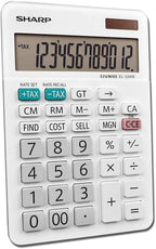 Sharp EL-334WB Business Calculator White 12-Digit Display