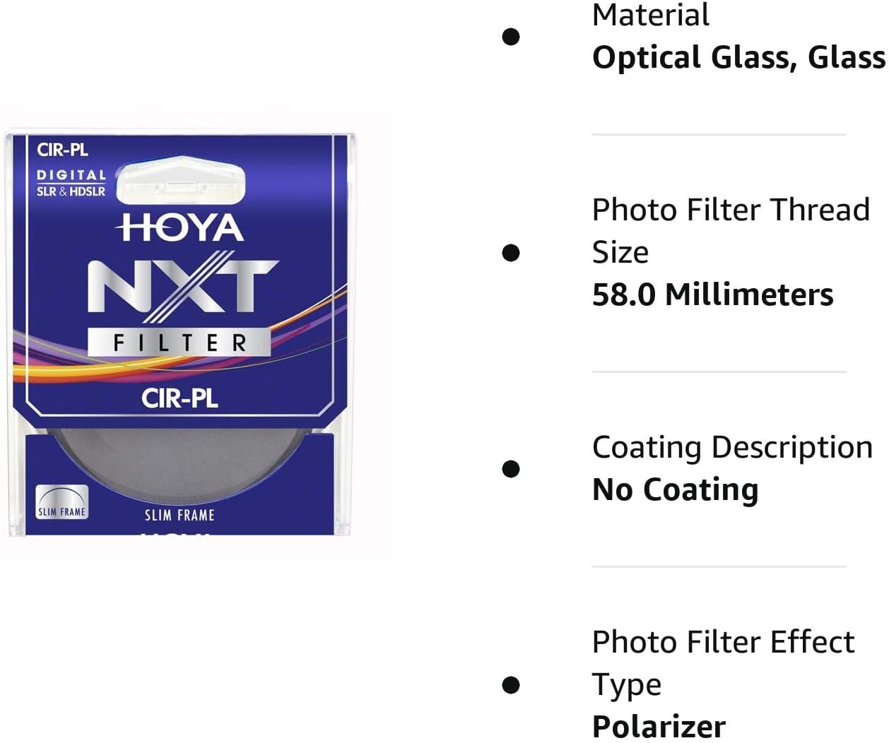 Hoya NXT PL-CIR 58MM Circular Polarizing Filter