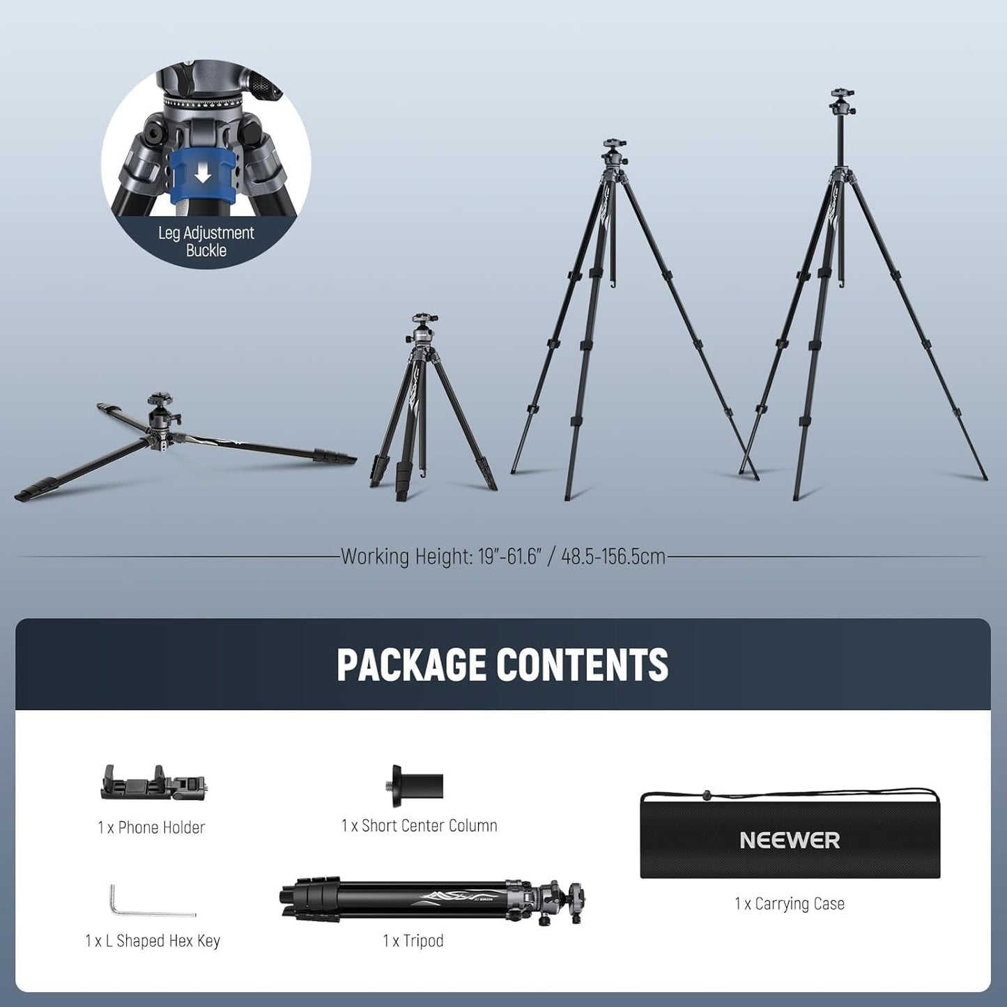 Neewer 10103491 LITETRIP LT07 Travel Tripod Ball Head