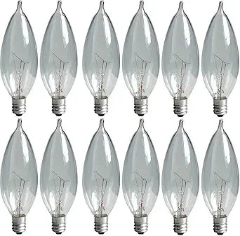 GE 24782 Lighting 40 Watt Clear Candelabra Bulbs 12 Pack
