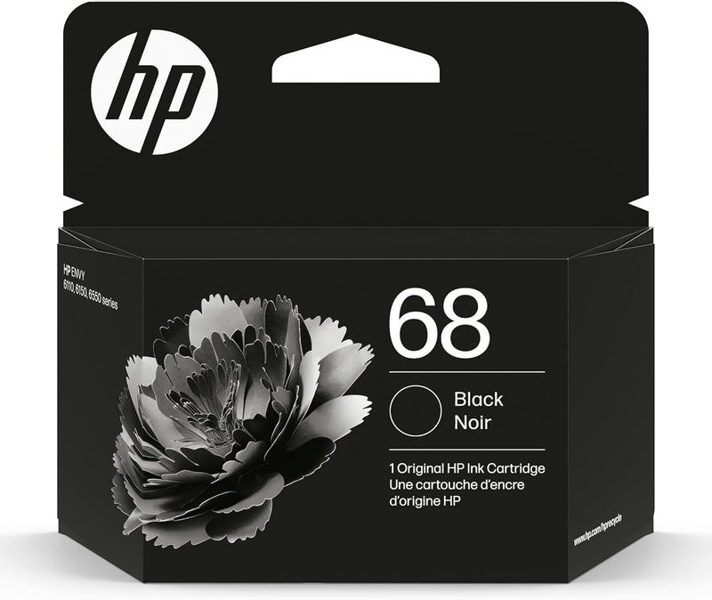 HP 7FP21TN 68 Black Ink Cartridge: Envy Series, Instant Ink Eligible — main product image