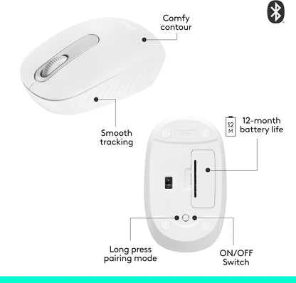 Logitech 910-007438 M196 Bluetooth Mouse - Off White