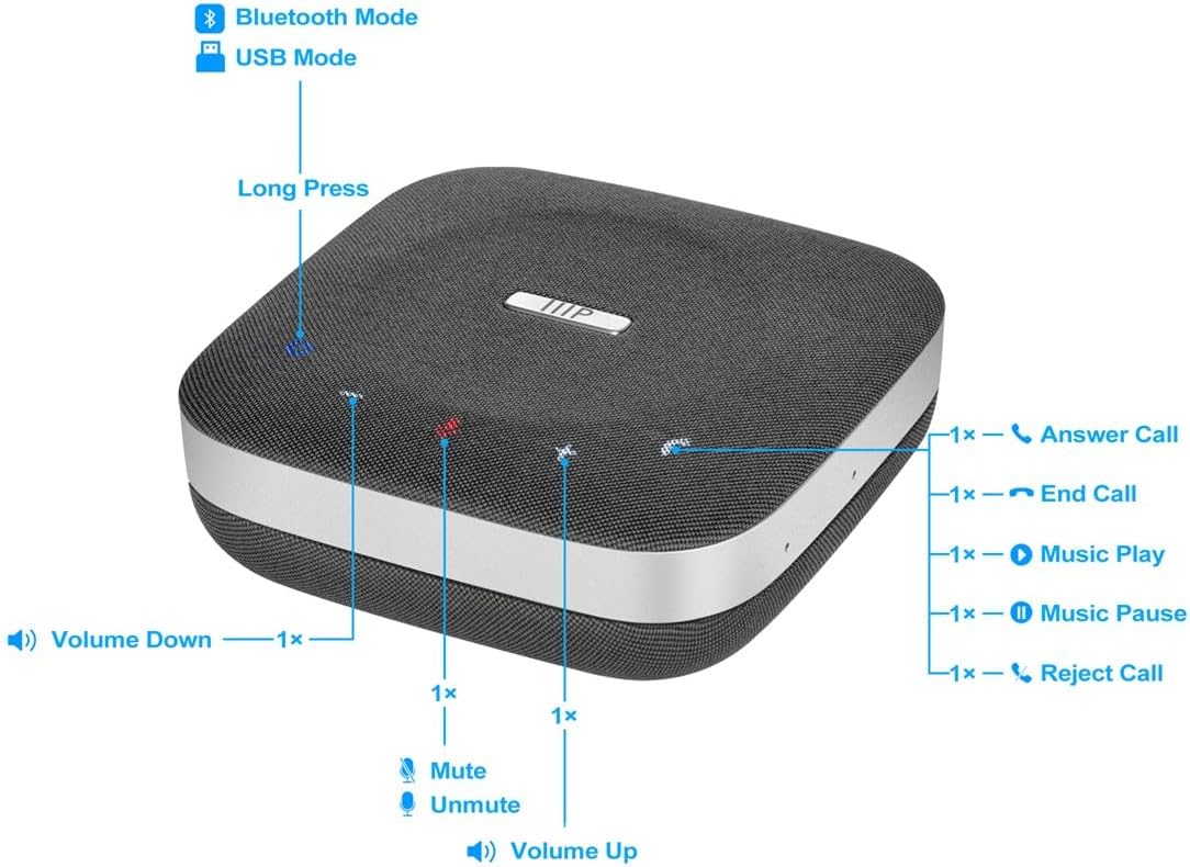 Monoprice 144709 Conference Room Speakerphone Dock Bluetooth