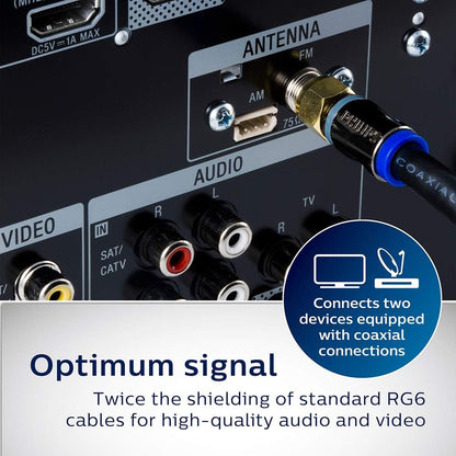 Philips SWX9444B/27 RG6 Quad Shield Coaxial Cable 6 ft.