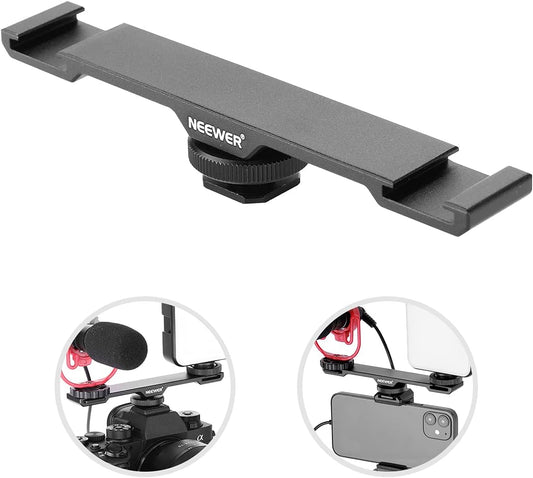Neewer 10100281 Dual Cold Shoe Mount Extension Bracket