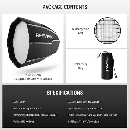 Neewer 10103084 Octagonal Softbox with Neewer Mount