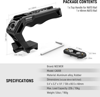 Neewer CA008 Camera Top Handle NATO Rail Kit