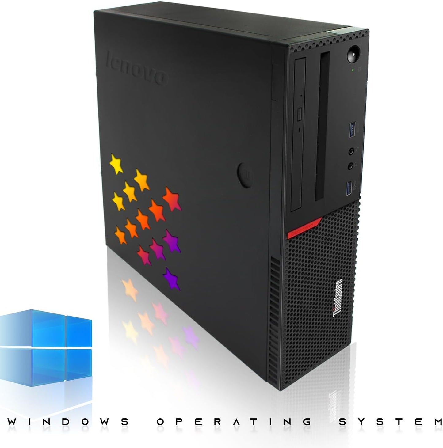 Lenovo ThinkCentre i7 Gaming PC Bundle 24" Monitor RX 550 Renewed