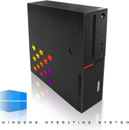 Lenovo ThinkCentre i7 Gaming PC Bundle 24" Monitor RX 550 Renewed