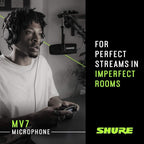 Shure MV7-K USB/XLR Dynamic Podcast Microphone - Black