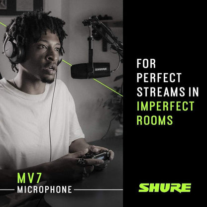Shure MV7-K USB/XLR Dynamic Podcast Microphone - Black
