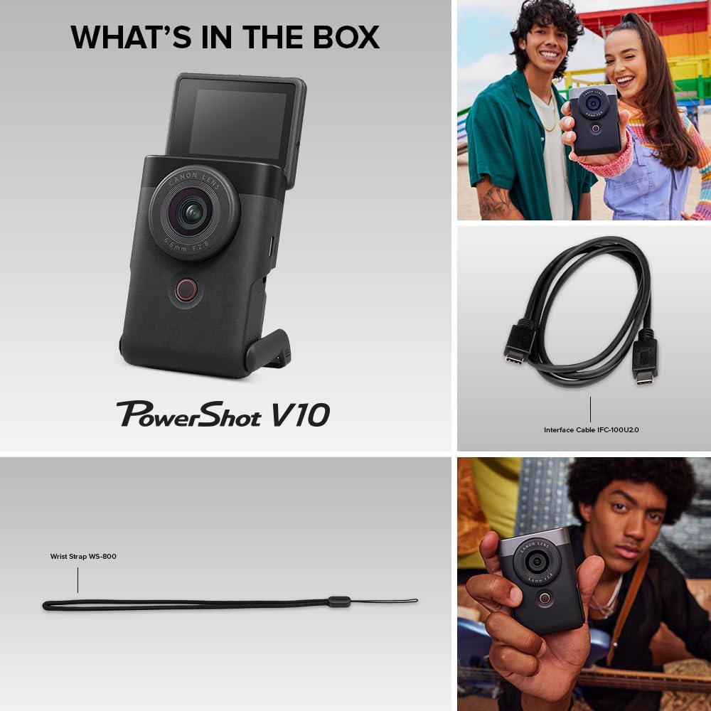 Canon 5946C002 PowerShot V10 4K Vlogging Camera Silver