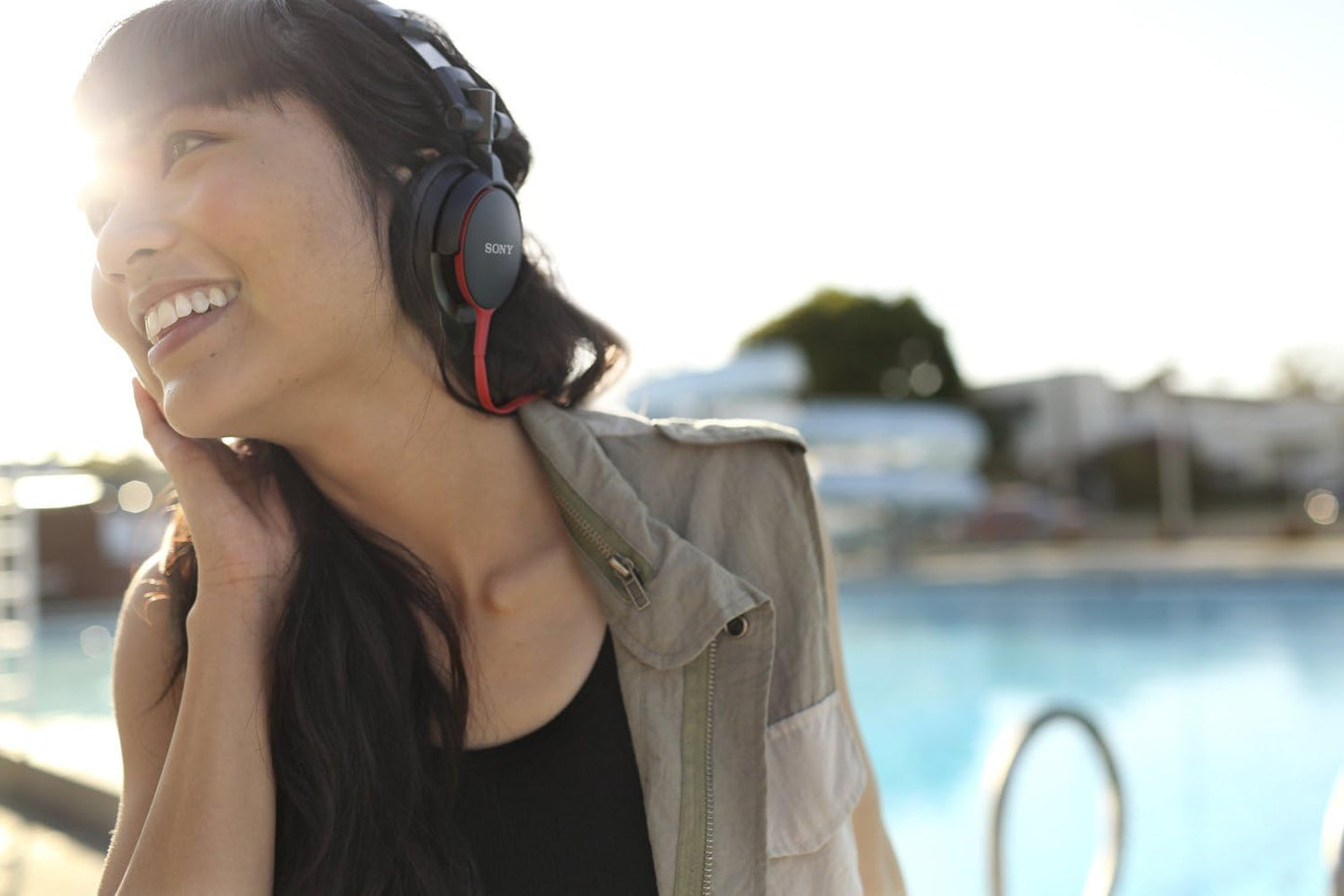 Sony MDRV55 Red Extra Bass DJ Headphones