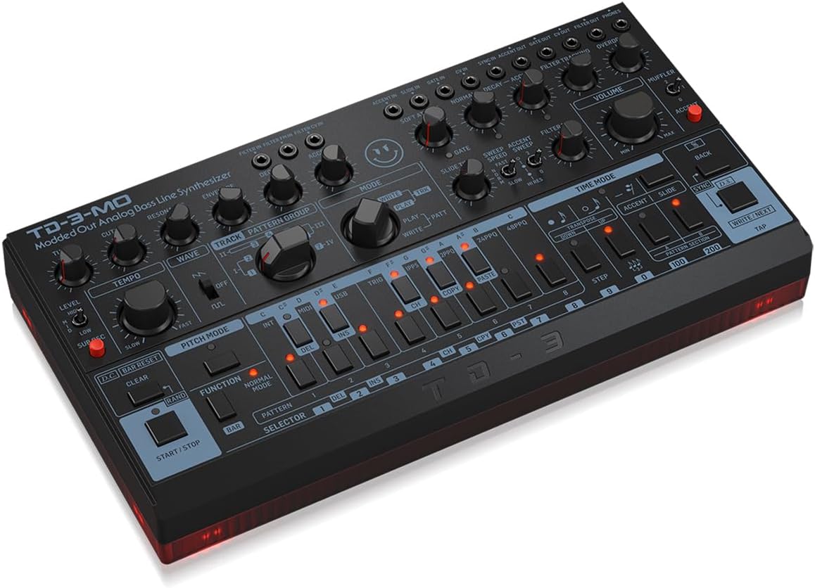 Behringer TD-3-MO Modded Out Analog Bass Synthesizer, Black