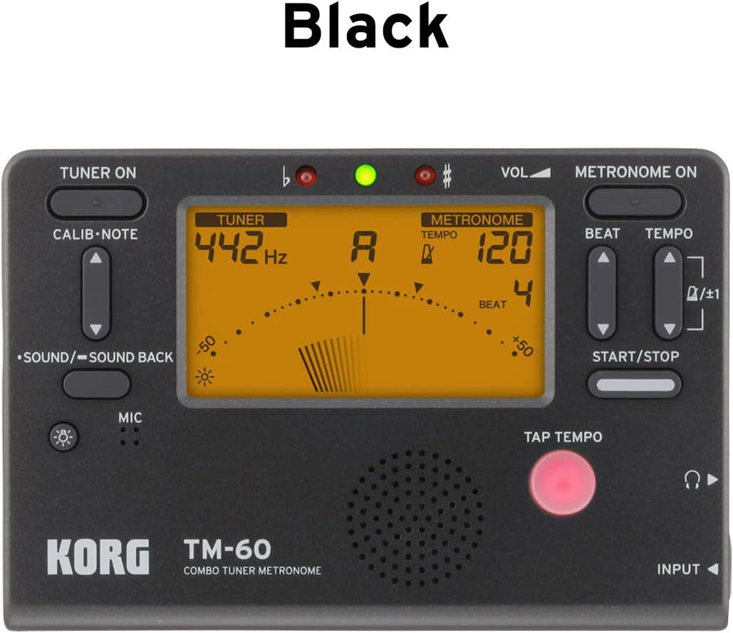 Korg TM60BK Tuner Metronome Black for Musicians