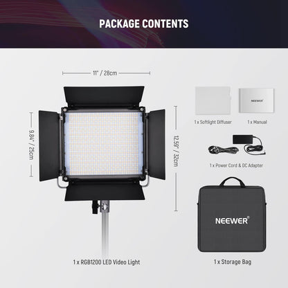 Neewer RGB1200 RGB LED Video Light Panel