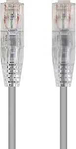Monoprice 113519 Cat6 Ethernet Patch Cable 1ft Gray SlimRun