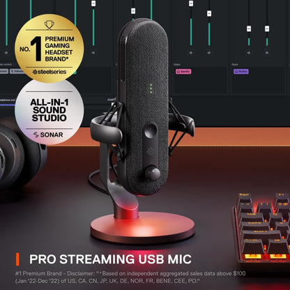 SteelSeries Alias USB Mic PC Gaming Streaming - Renewed