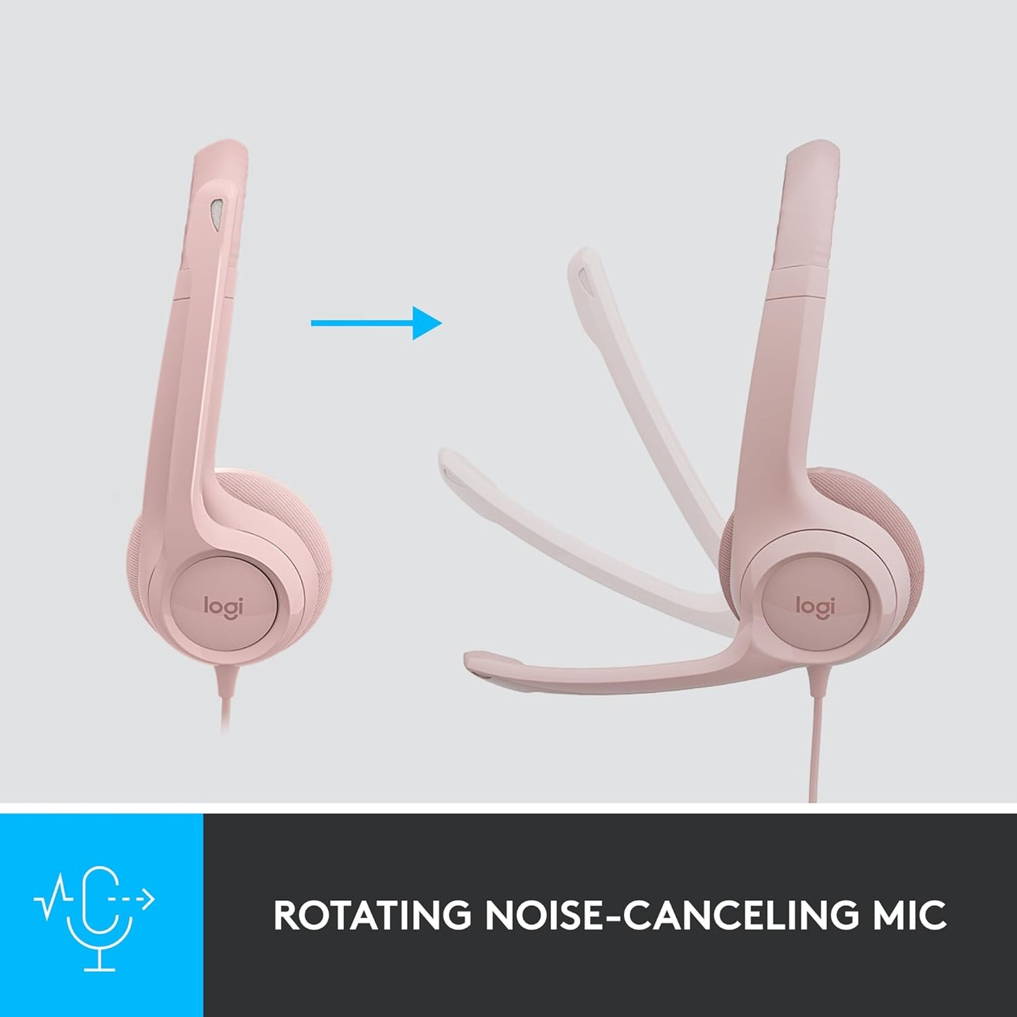 Logitech 981-001280 H390 Wired Headset Noise Cancelling Mic