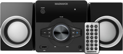 Magnavox MM442 3-Piece CD Shelf System Bluetooth Black