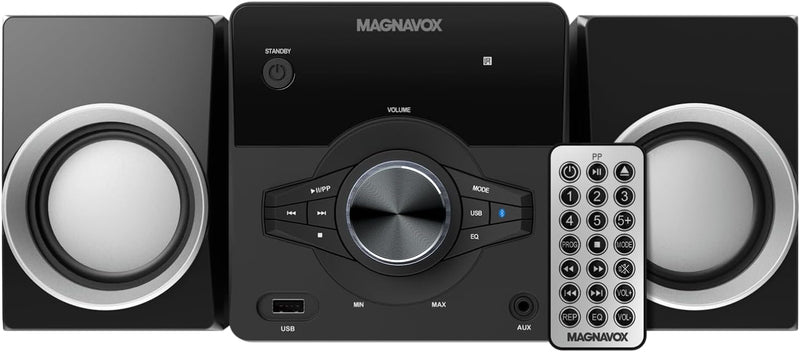 Magnavox MM442 3-Piece CD Shelf System Bluetooth Black — main product image