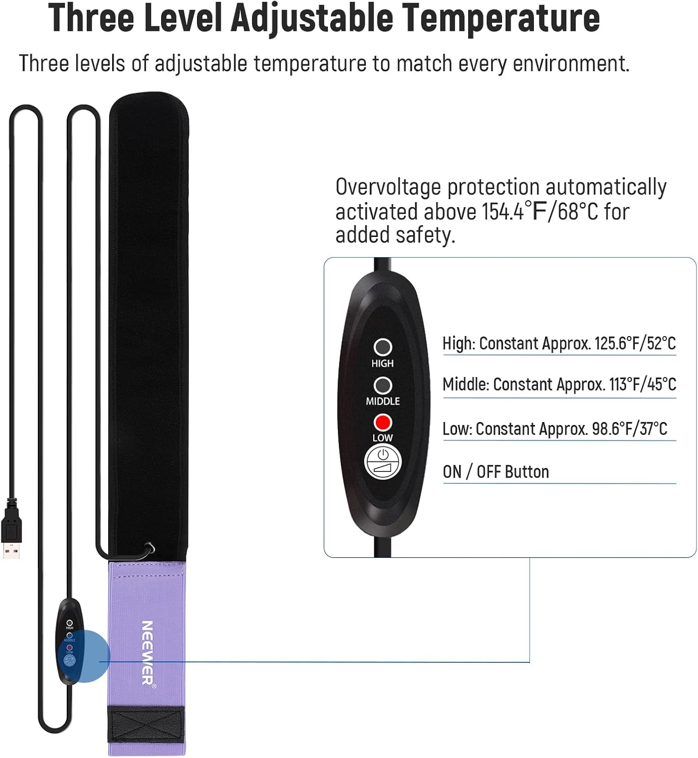 Neewer 33000045 USB Lens Heater Anti-Dew Warmer 300mm