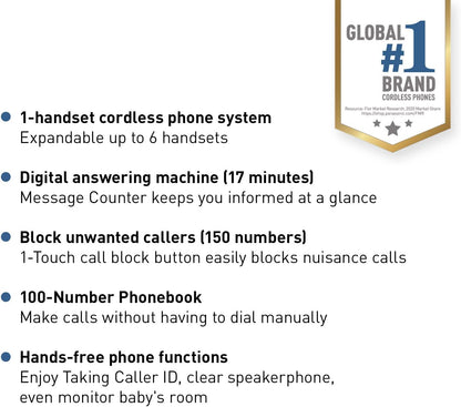 Panasonic KX-TGD630M Cordless Phone with Call Block