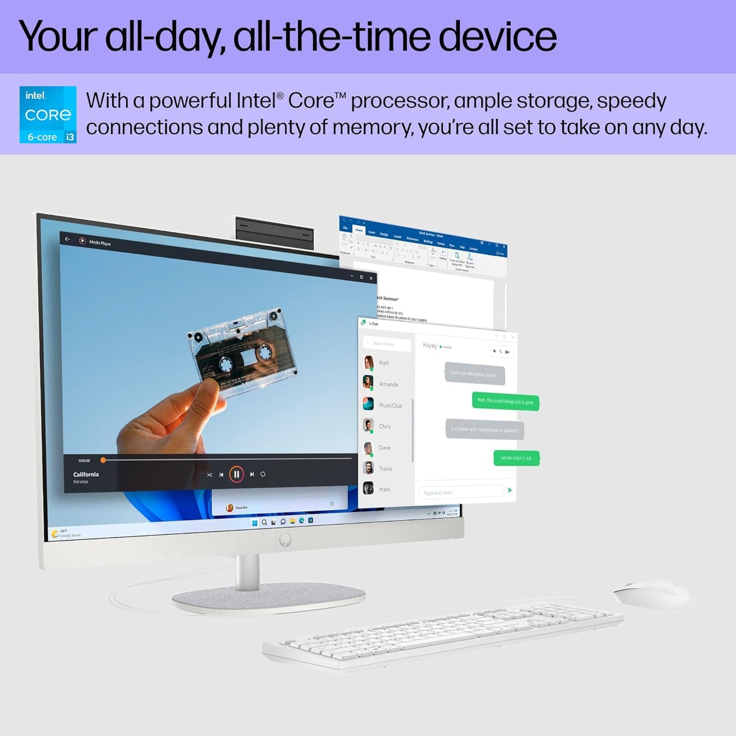 HP 27 All-in-One Desktop i3, 64GB RAM, 1TB SSD, FHD Display