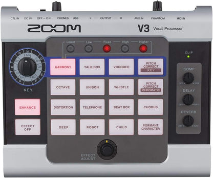 Zoom V3 K1 Vocal Processor Mic Headphones Bundle