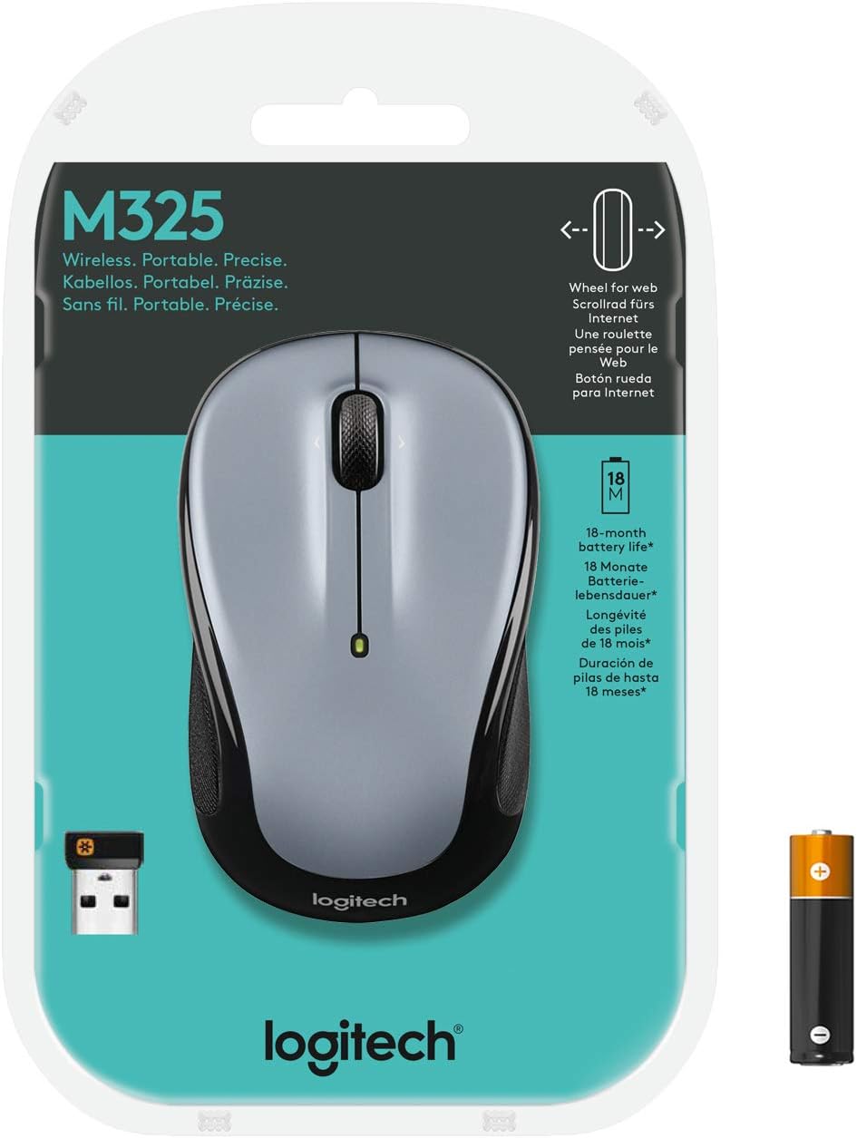 Logitech 910-002332-cr Wireless Mouse M325 Silver (Renewed)