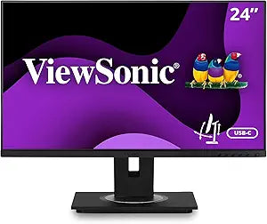 ViewSonic VG2456-CR 24 Inch 1080p USB-C Monitor (Renewed)