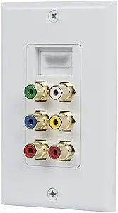 Monoprice 112100 Recessed HDMI Wall Plate Gold Plated — main product image