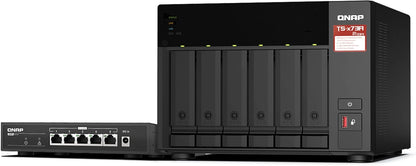 QNAP TS-673A-SW5T 6-Bay NAS AMD Ryzen 2.5GbE Switch