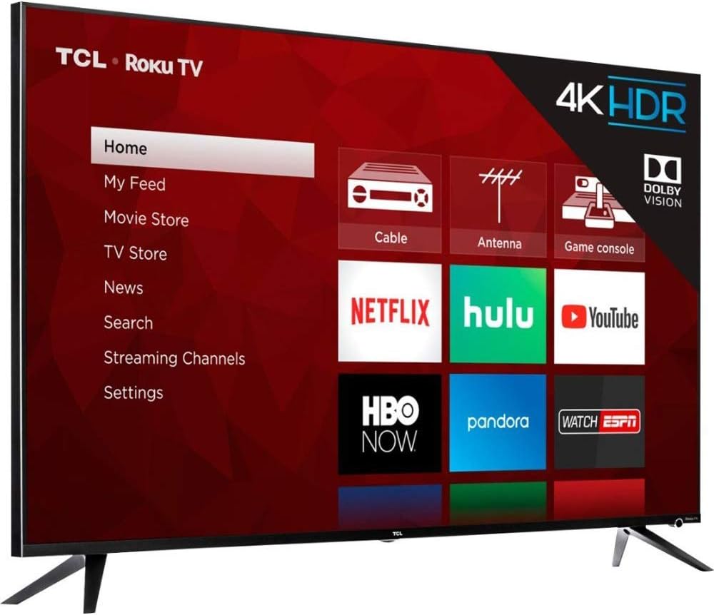 TCL 65R615B 65-Inch 4K Roku Smart TV (Recertified)