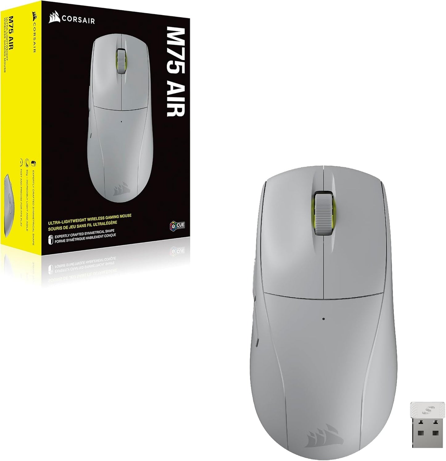 Corsair CH-931D102-NA M75 AIR Mouse - Wireless, 26K DPI, Ultra-Light, FPS Gaming