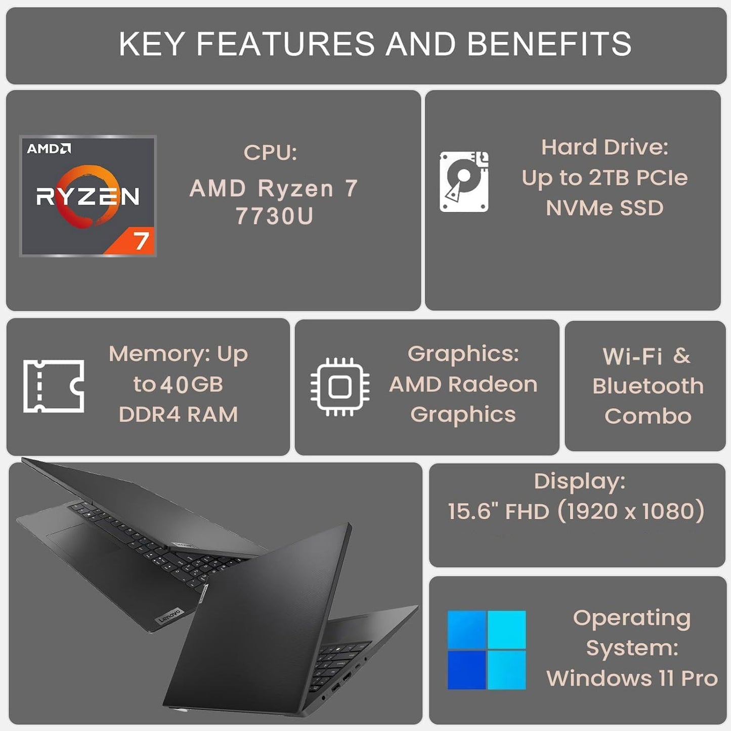 Lenovo V15 G4 ABP Ryzen 7 Business Laptop