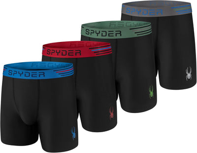 Spyder Mens Boxer Briefs 4-Pack Performance Underwear