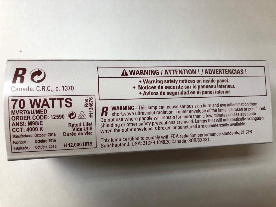 GE 12590 MVR70/U/MED 70W Metal Halide Light Bulb (6-Pack)