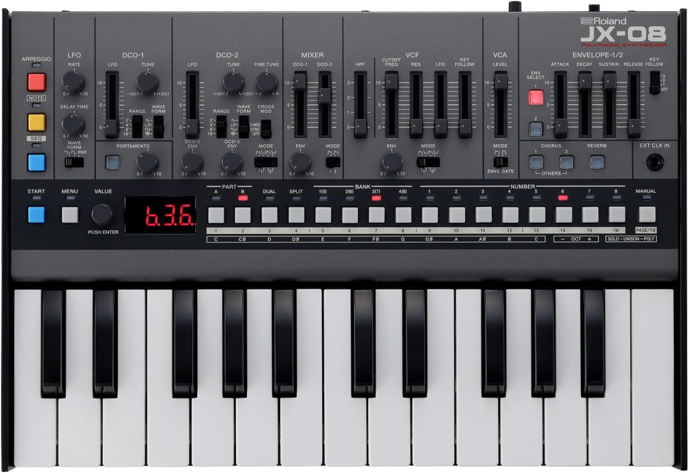 Roland JX-08 Tabletop Synthesizer - Boutique Series, Iconic Sound