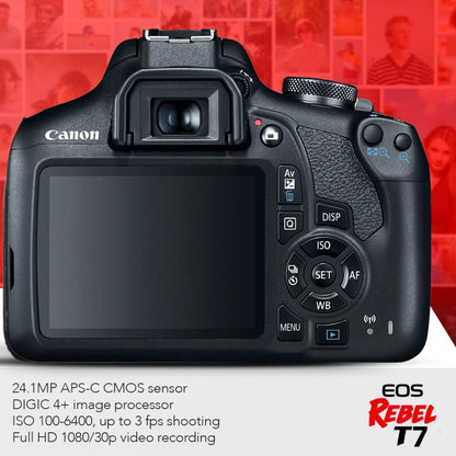 Canon Rebel T7 Digital Camera 18-55mm Lens Bundle
