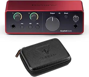 Focusrite Scarlett Solo 4rd Gen Audio Interface - with Slinger HD-1 Case