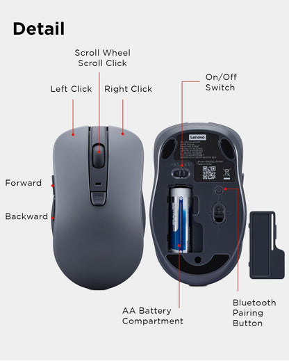 Lenovo 4Y51N41727 Bluetooth Silent Mouse - Grey