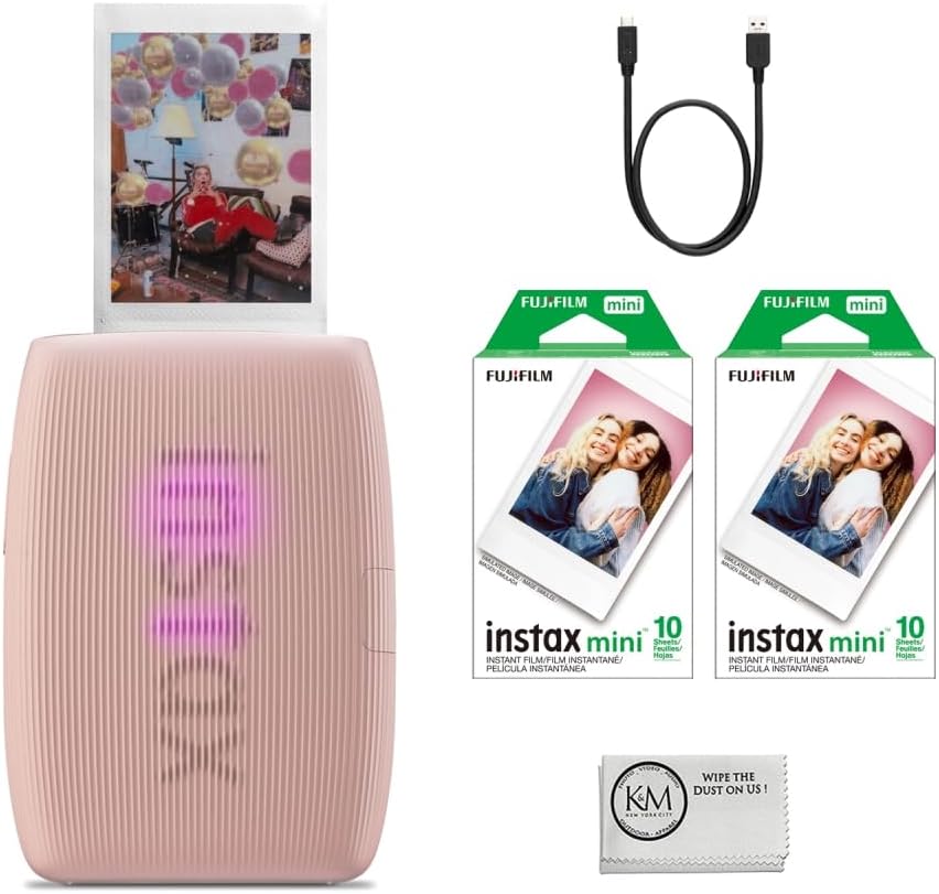 Fujifilm INSTAX Mini Link 3 Rose Pink Printer Bundle