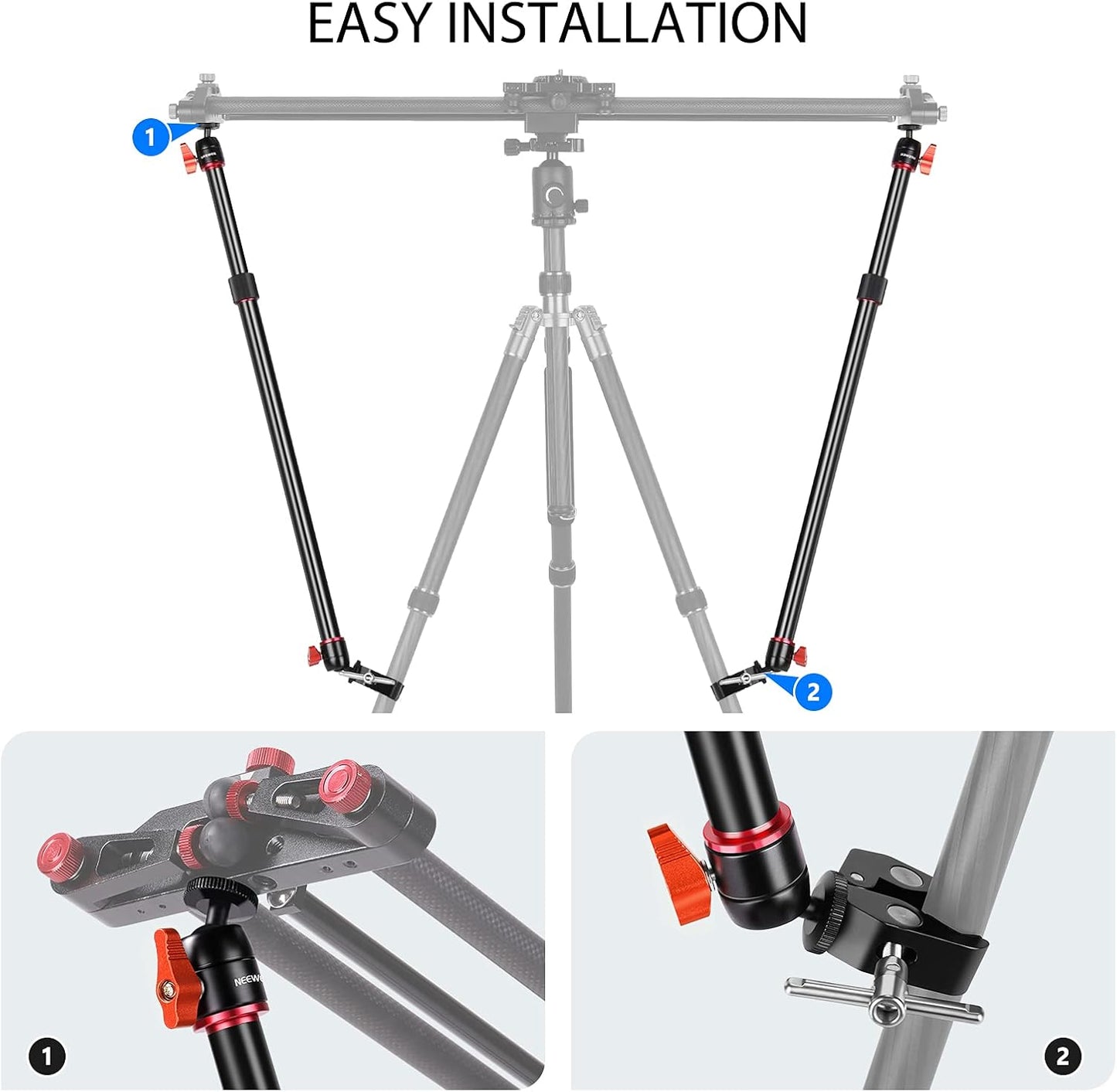 Neewer 10099791 Camera Slider Support Arm Stabilizer 2-Pack