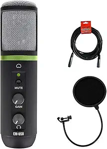 Mackie EM-USB Element USB Condenser Microphone Bundle