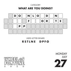 Sony Wheel of Fortune 2020 Day-to-Day Calendar
