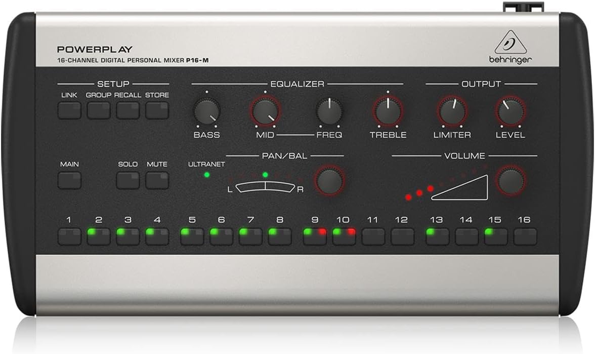 Behringer P16-M Powerplay 16-Channel Digital Mixer Bundle