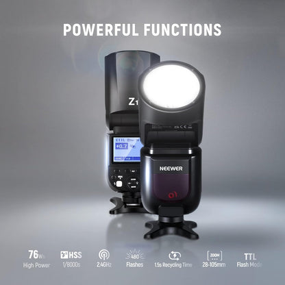 Neewer Z1-C TTL Round Head Flash for Canon