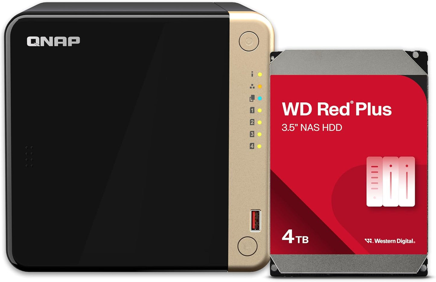 QNAP TS-464-8G 12TB NAS Preconfigured RAID 5 WD Red Plus